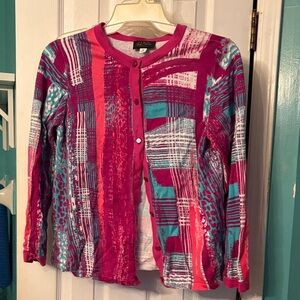 Bob Mackie Pink Wearable Art Cardigan